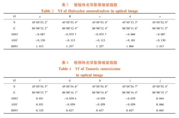 高光谱遥感在荒漠林植被指数（VI）比较中的应7