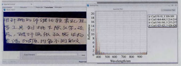高光谱成像仪在字迹检测方面的研究应用2